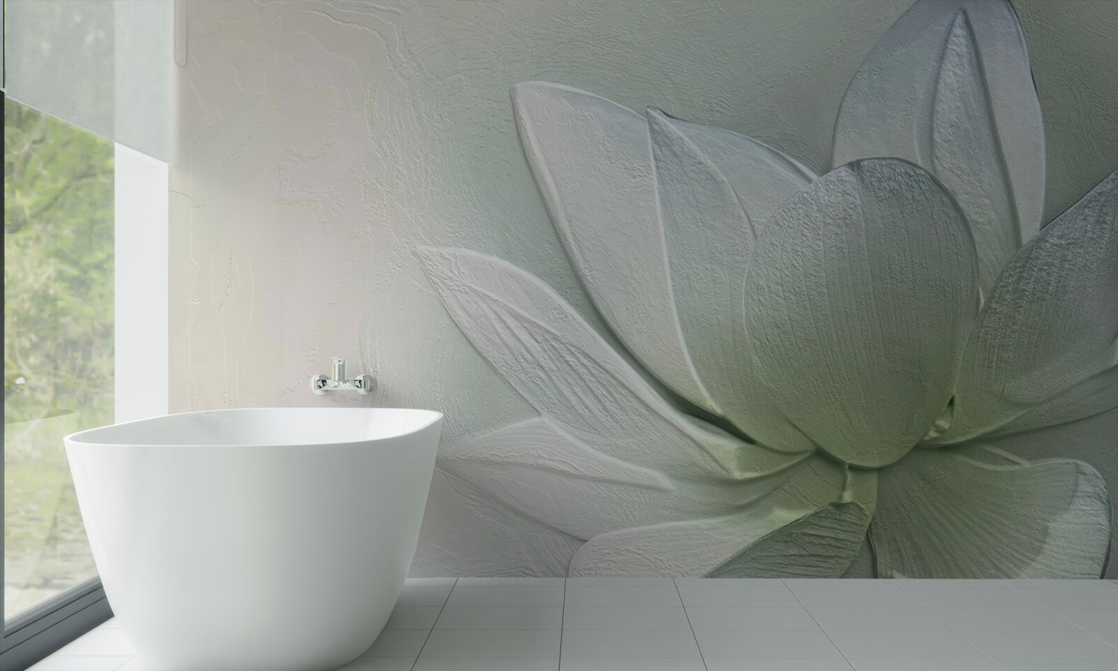 Fotobehang majestueuze en verbluffende sneeuwwitte bloem