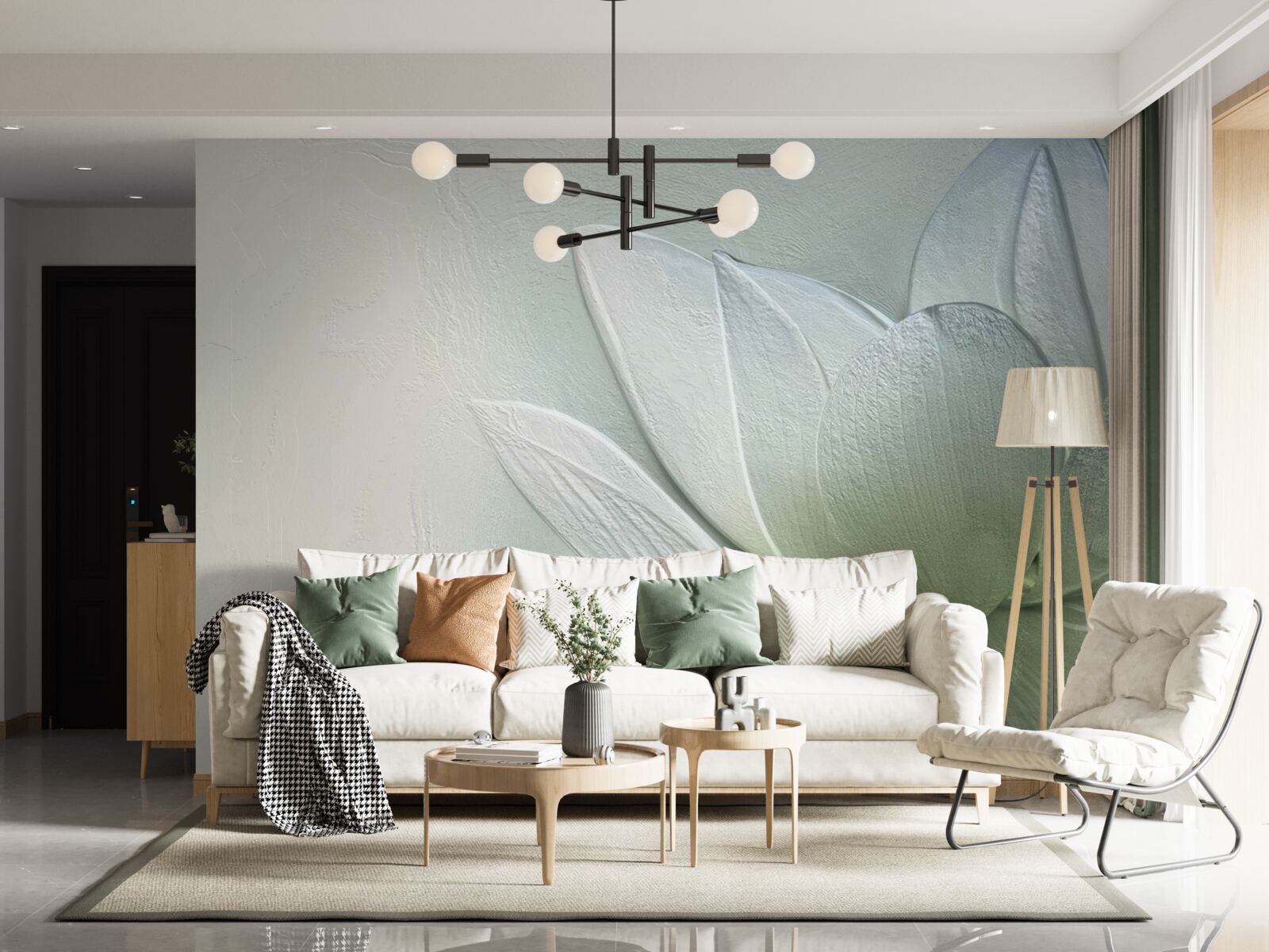 Fotobehang majestueuze en verbluffende sneeuwwitte bloem