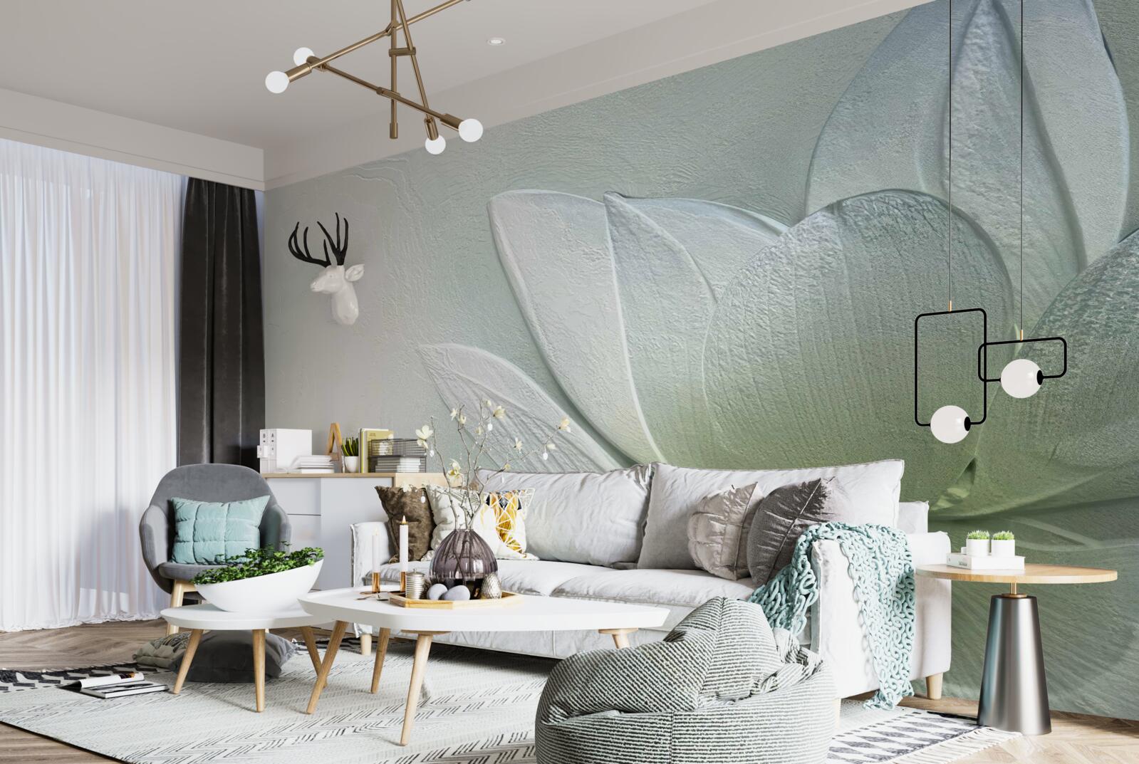 Fotobehang majestueuze en verbluffende sneeuwwitte bloem