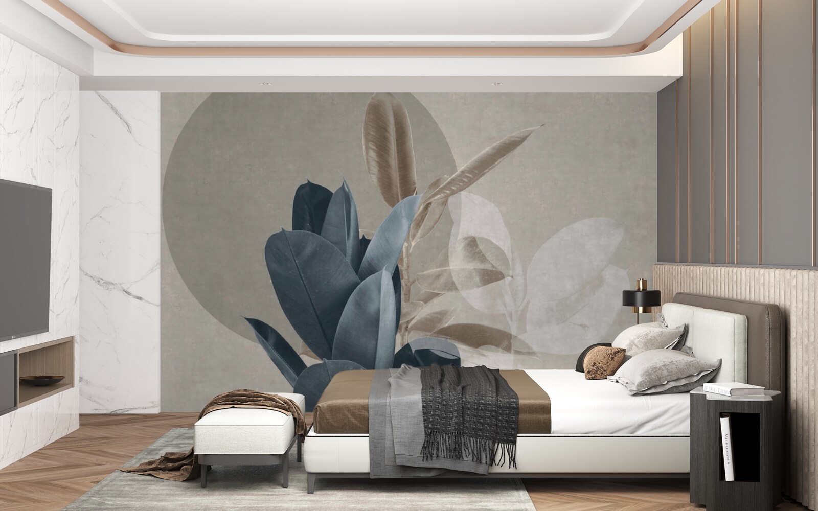 Fotobehang kamerplant bij de muur