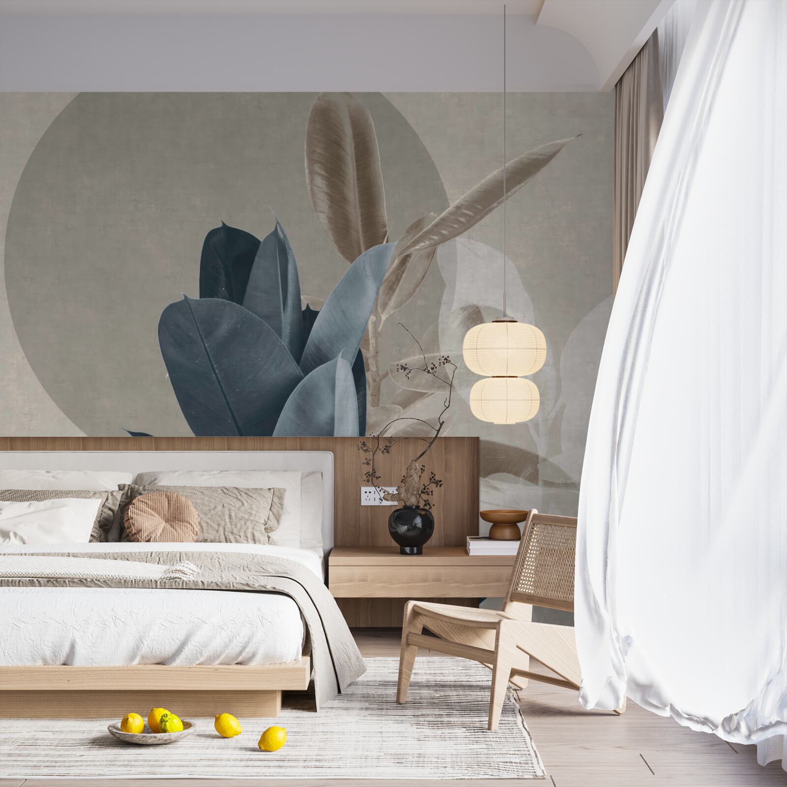 Fotobehang kamerplant bij de muur