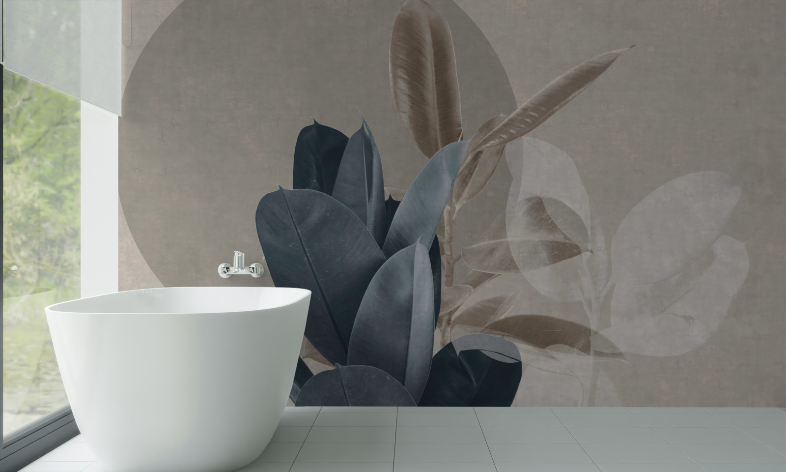 Fotobehang kamerplant bij de muur