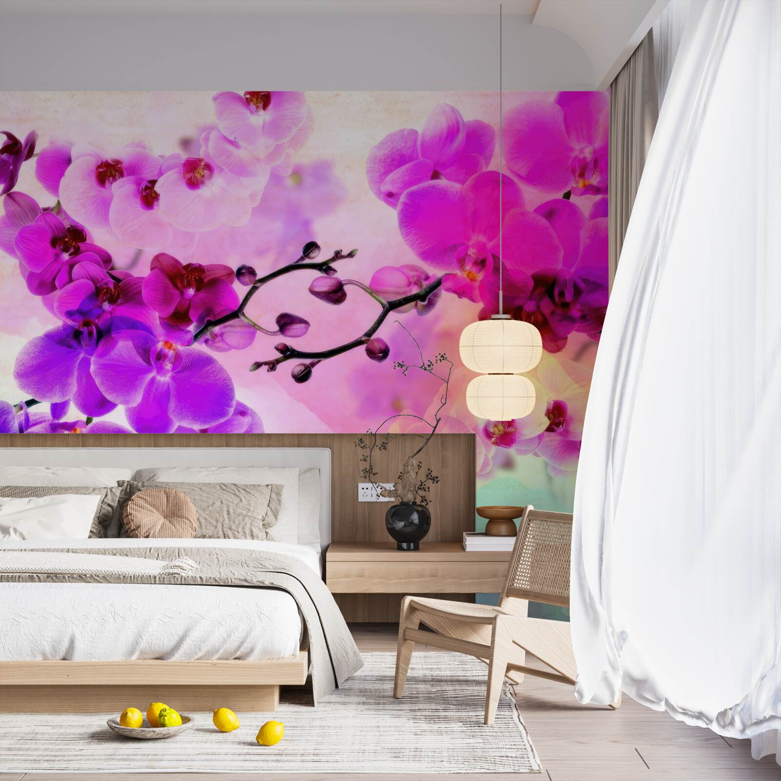 Fotobehang orchideeën in alle tinten van de regenboog