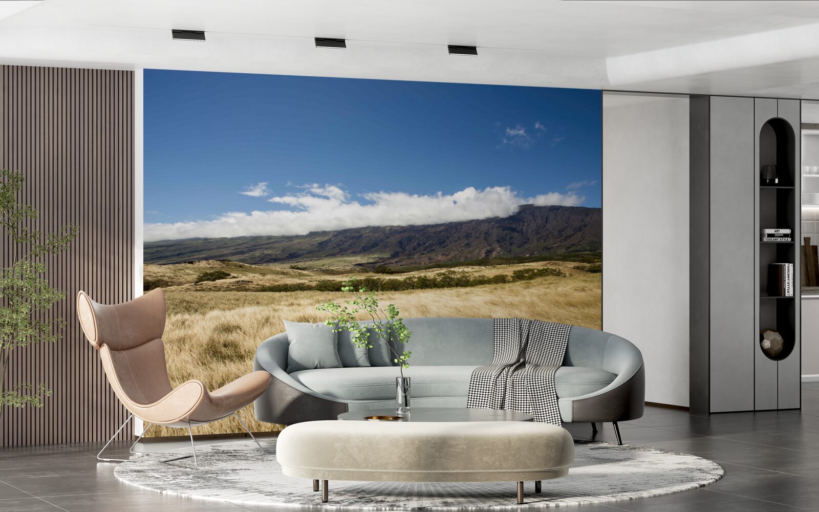 Fotobehang savanne met weelderig gras