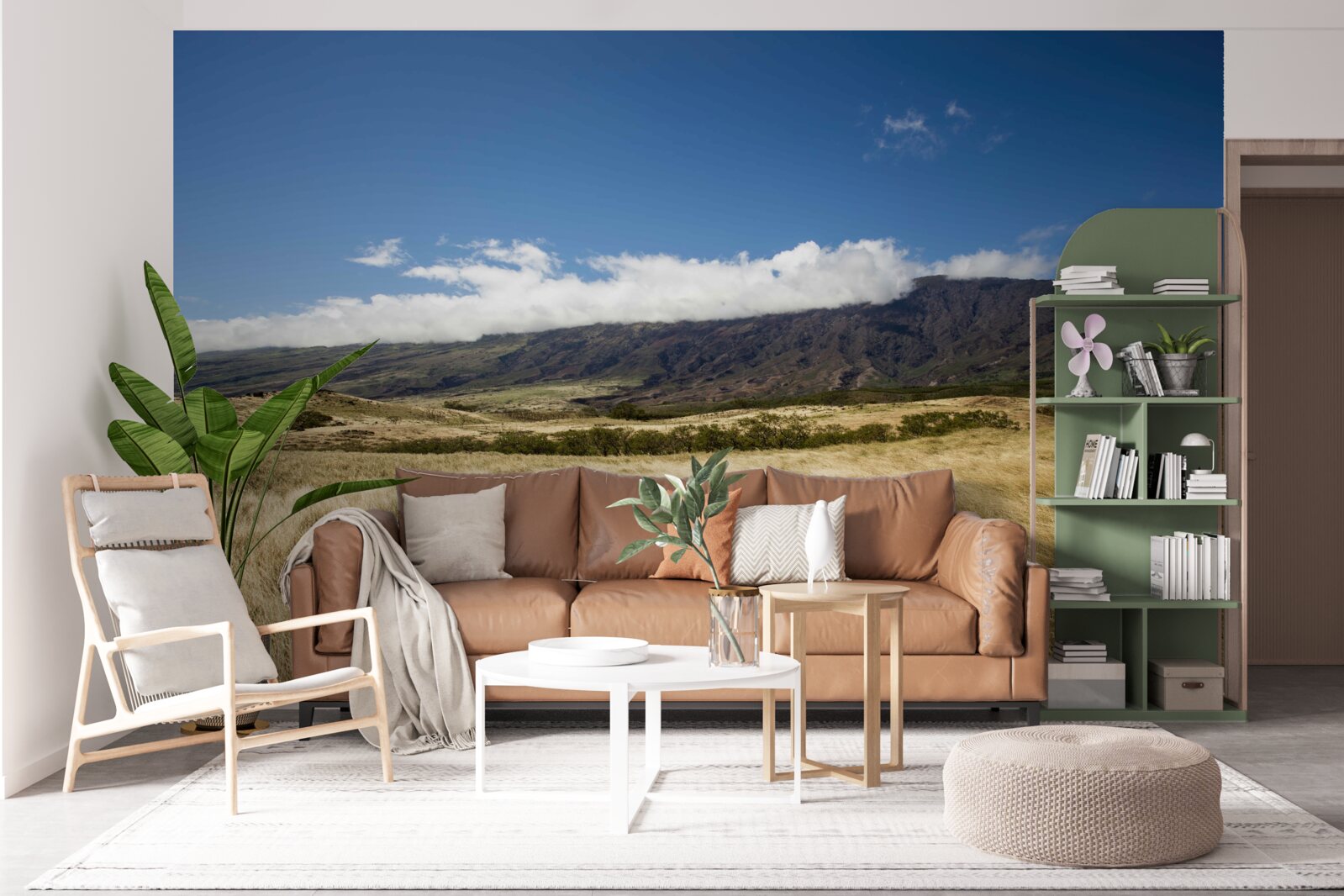 Fotobehang savanne met weelderig gras