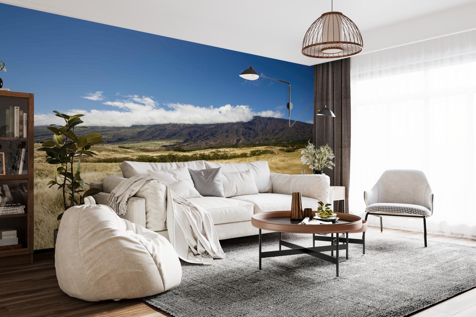 Fotobehang savanne met weelderig gras