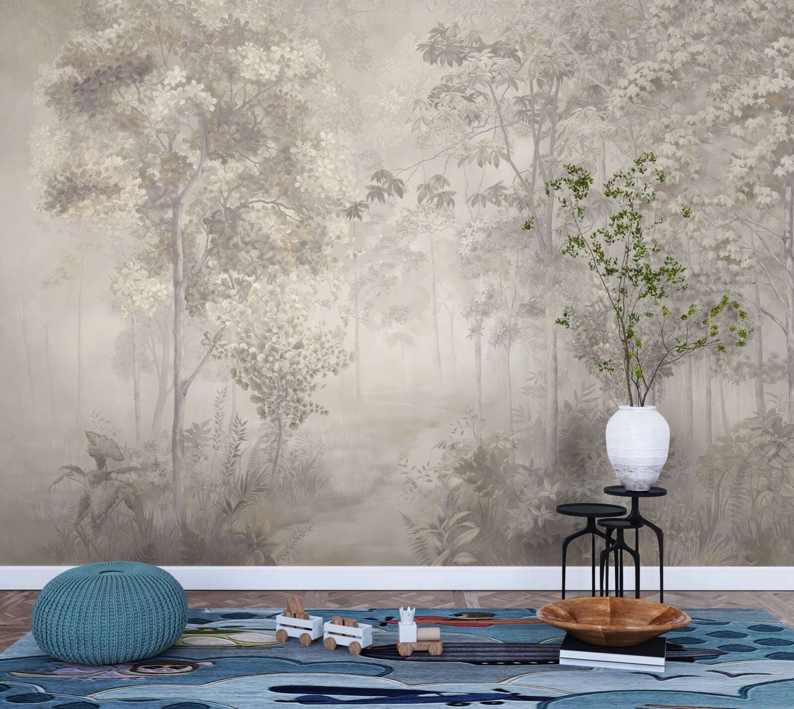 Fotobehang bosje ranke bomen