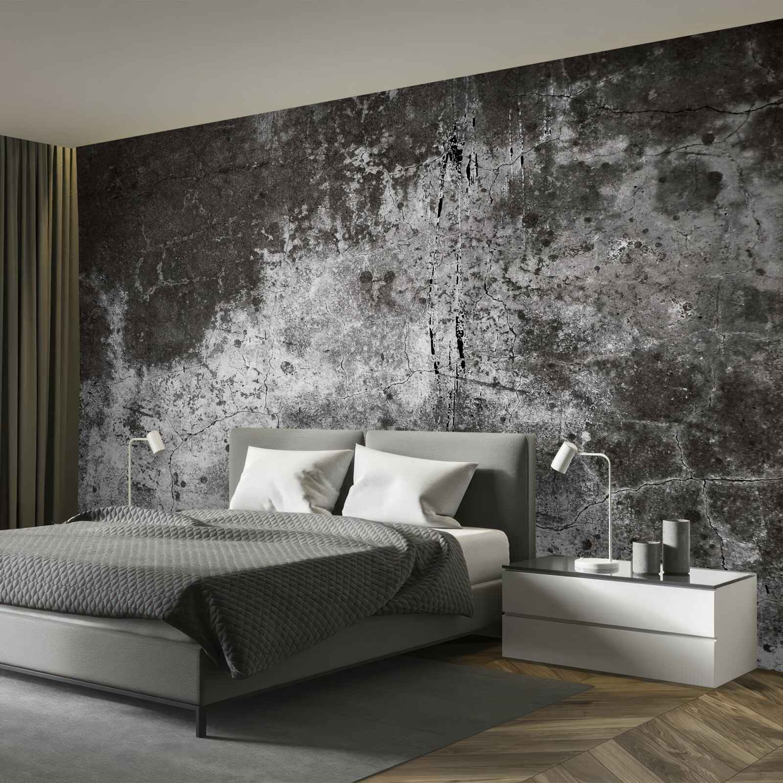 Fotobehang oude grijze muur