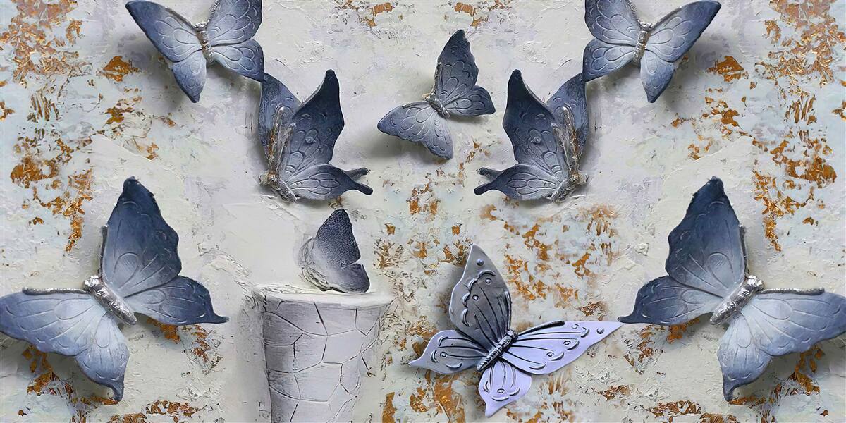 Fotobehang grote blauwe vlinders