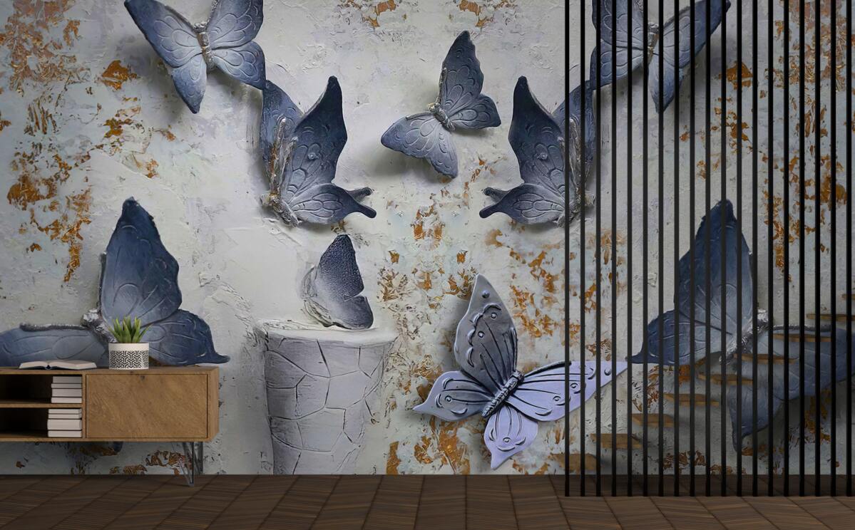 Fotobehang grote blauwe vlinders