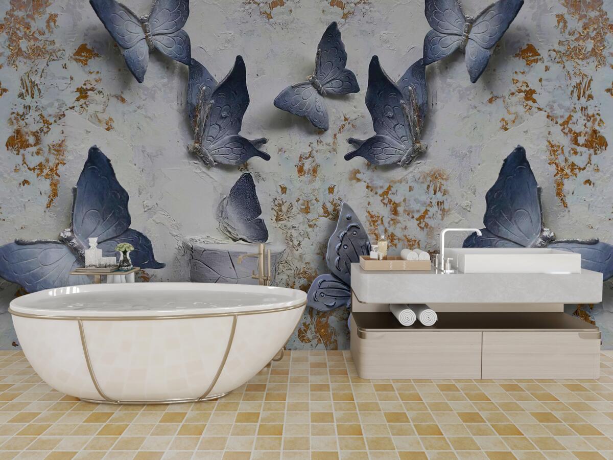 Fotobehang grote blauwe vlinders