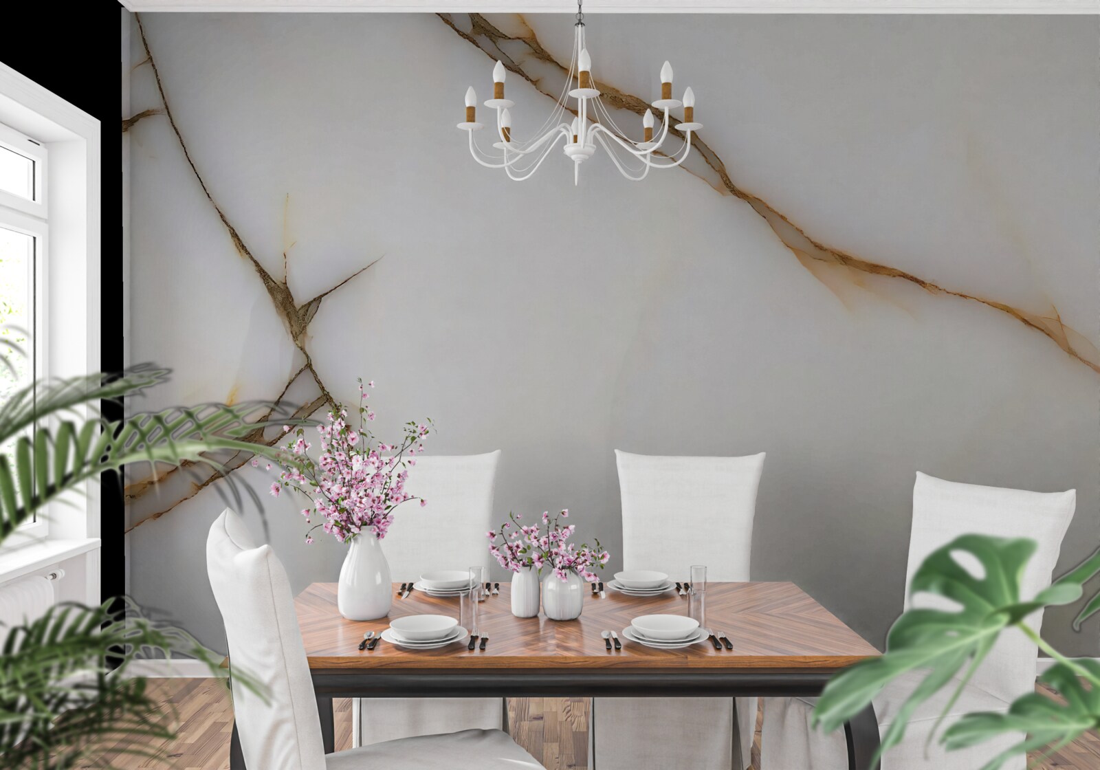 Fotobehang de achtergrond is licht met gebogen donkere lijnen