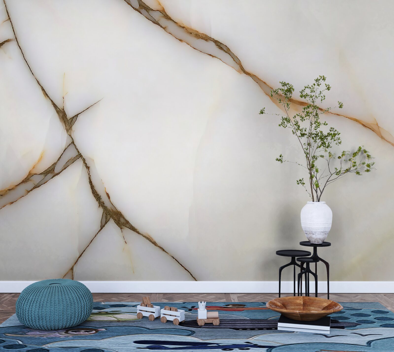 Fotobehang de achtergrond is licht met gebogen donkere lijnen