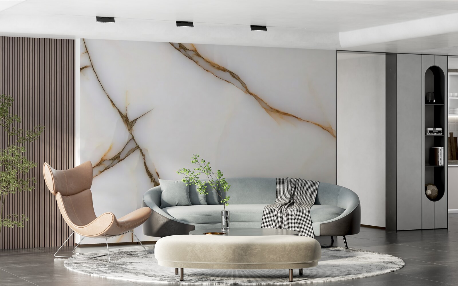 Fotobehang de achtergrond is licht met gebogen donkere lijnen