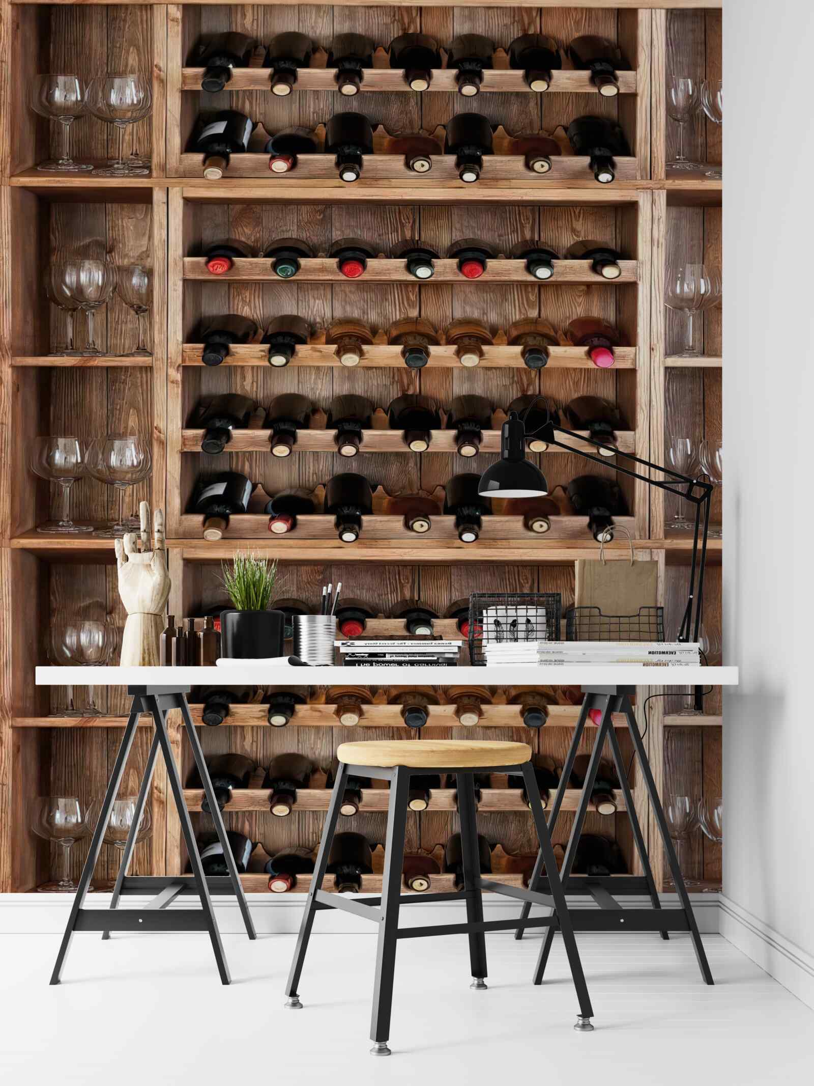 Fotobehang wijnglas bar