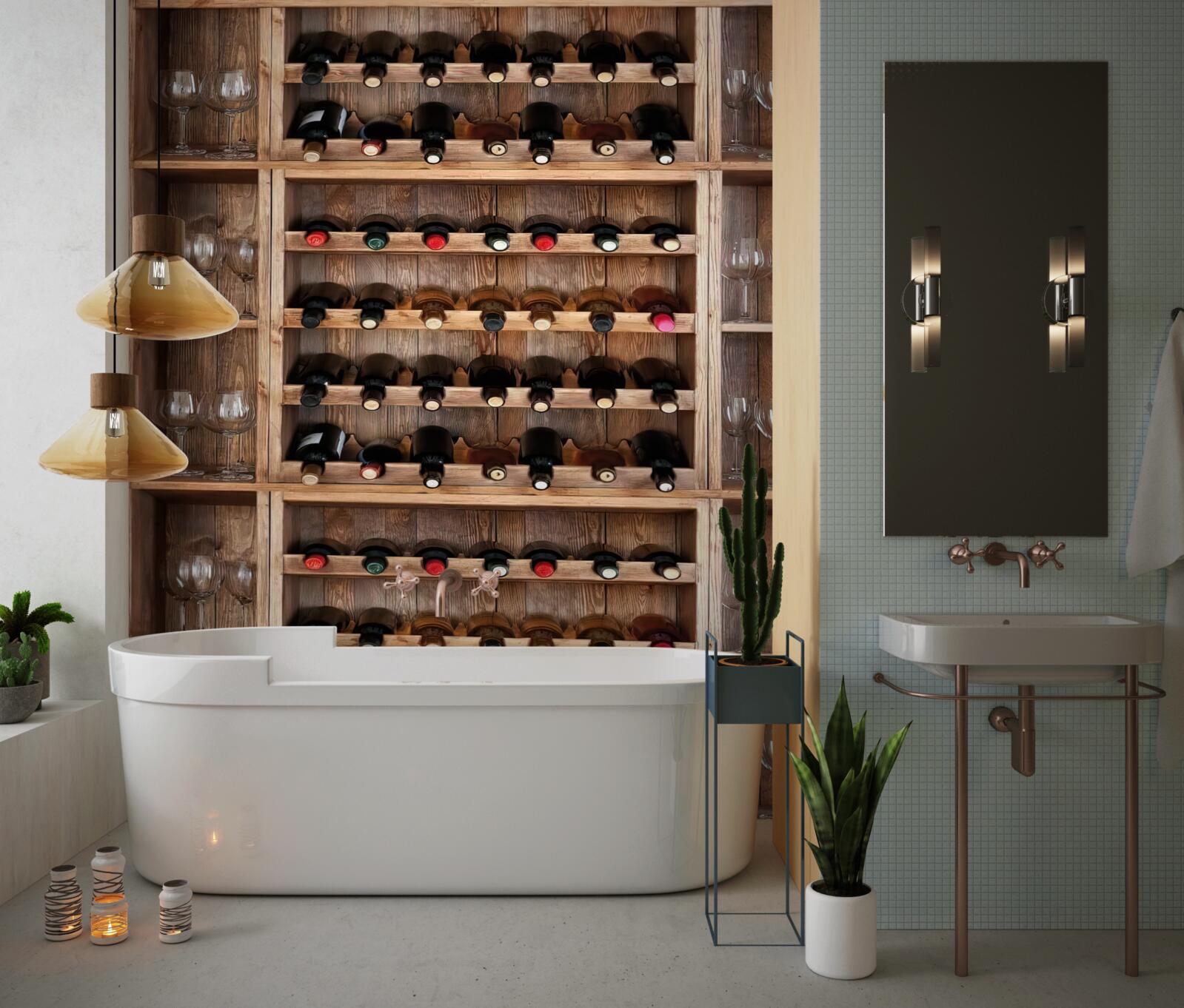 Fotobehang wijnglas bar