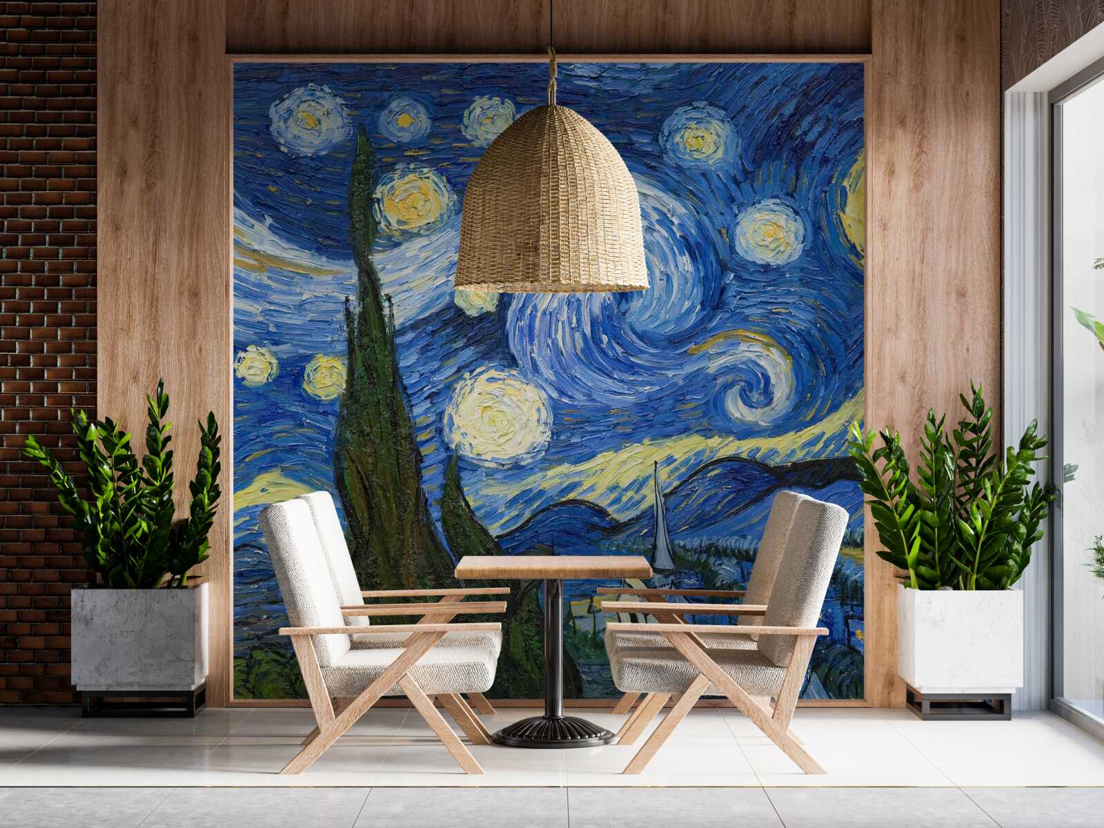 Fotobehang canvas geschilderd door van gogh