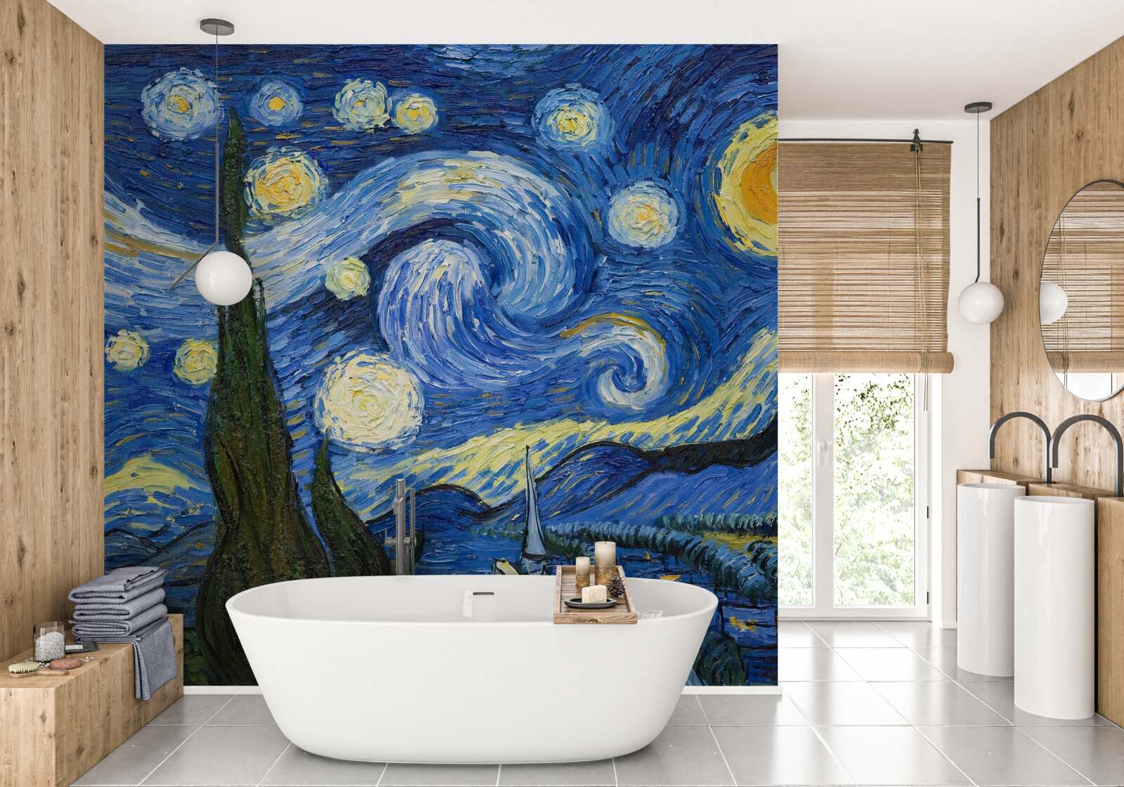 Fotobehang canvas geschilderd door van gogh