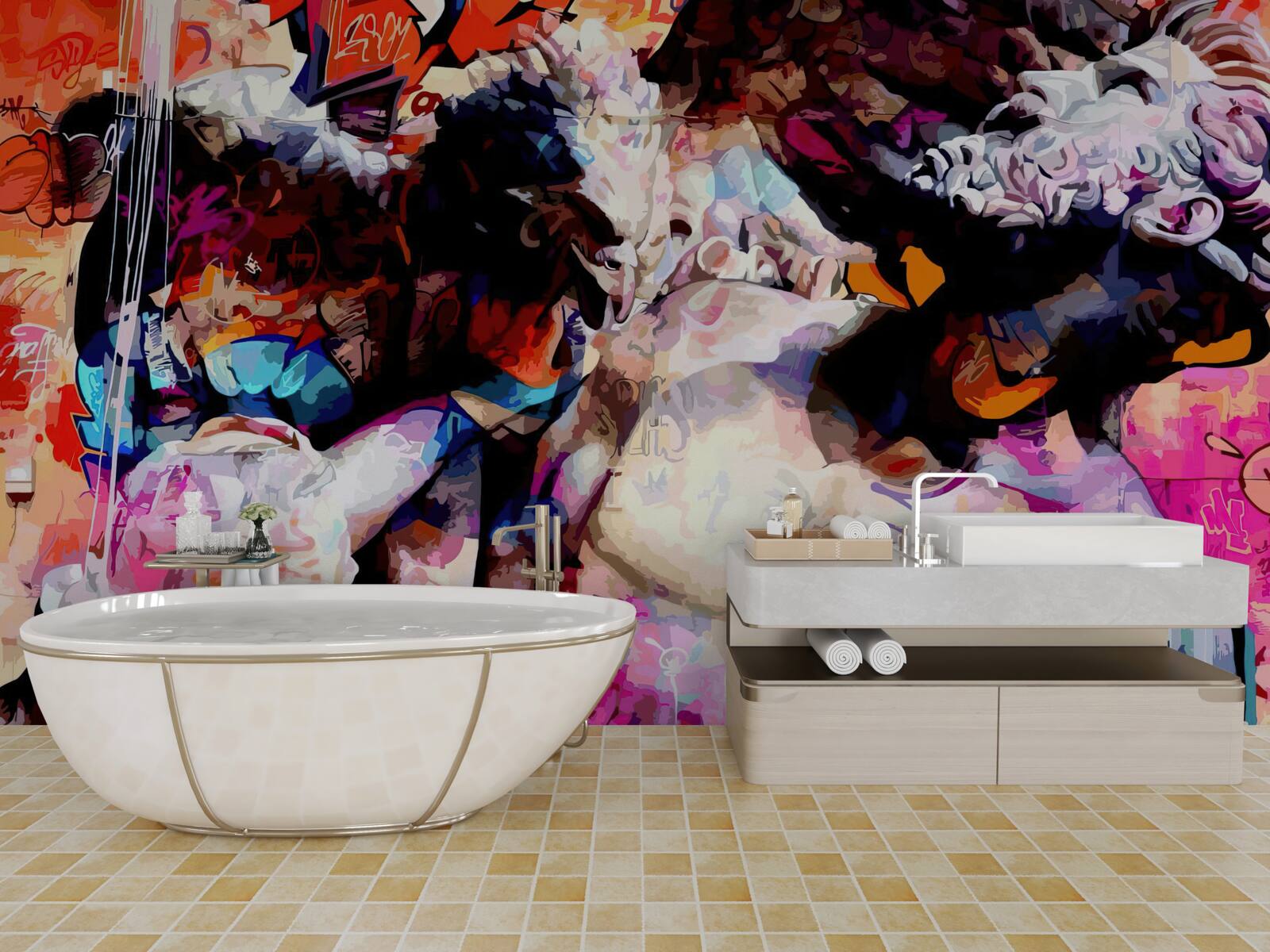 Fotobehang afbeelding van een man met een baard