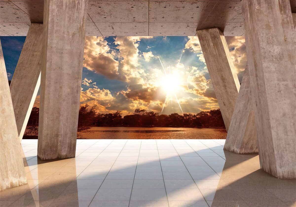 Fotobehang grote bouwelementen