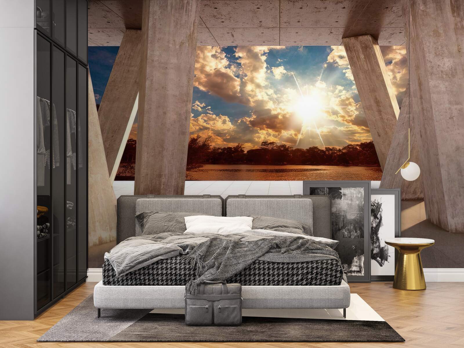 Fotobehang grote bouwelementen