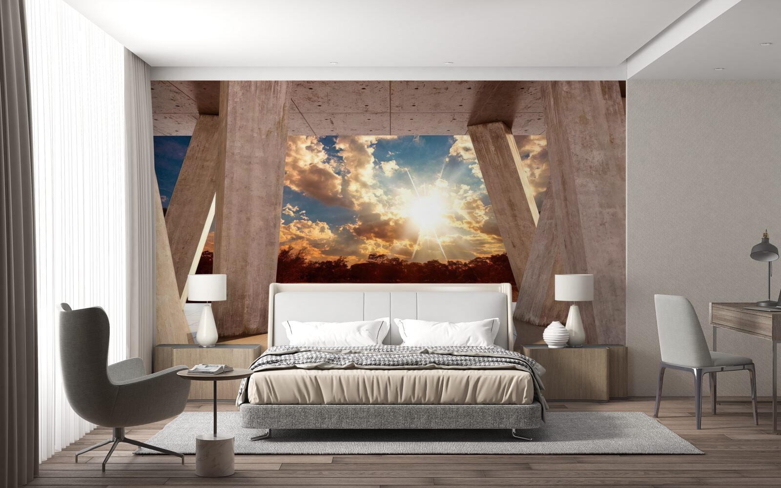 Fotobehang grote bouwelementen