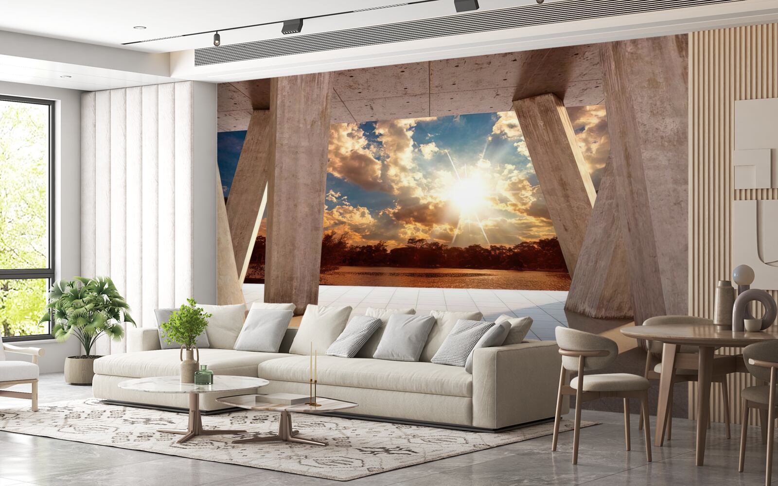 Fotobehang grote bouwelementen