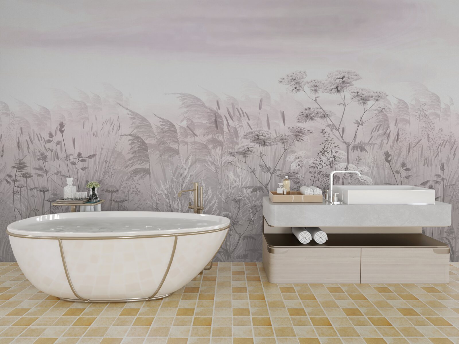 Fotobehang diversiteit aan flora