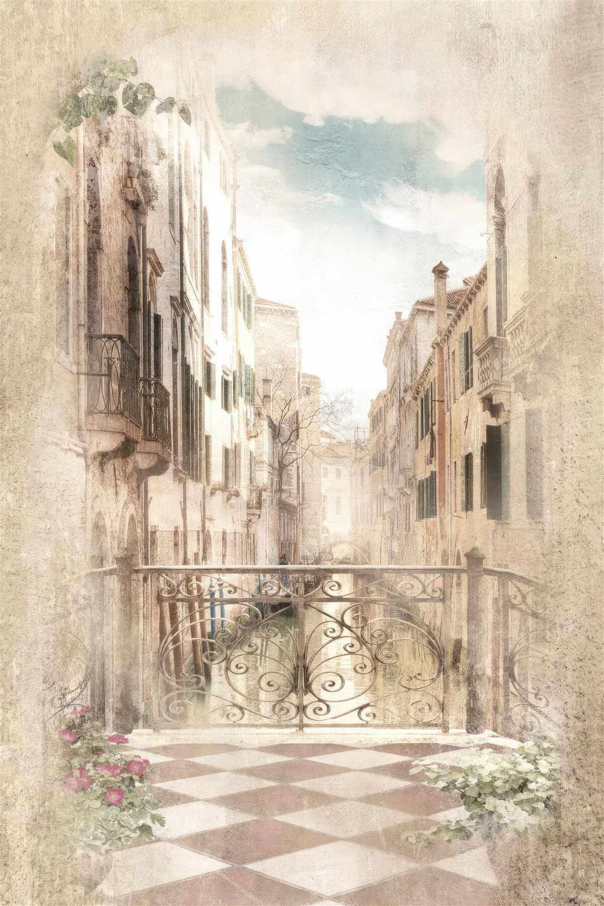 Fotobehang panorama vanaf het balkon