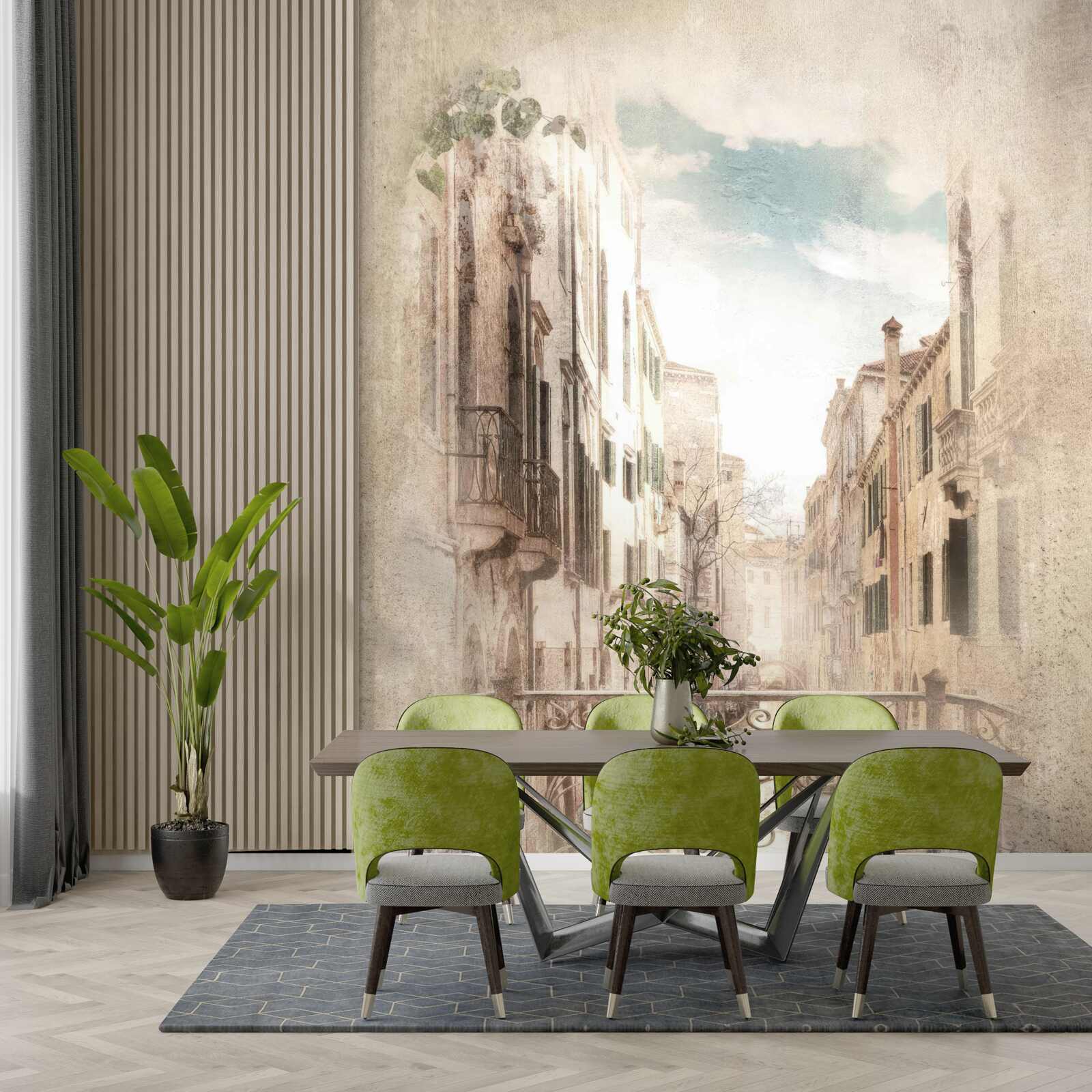 Fotobehang panorama vanaf het balkon