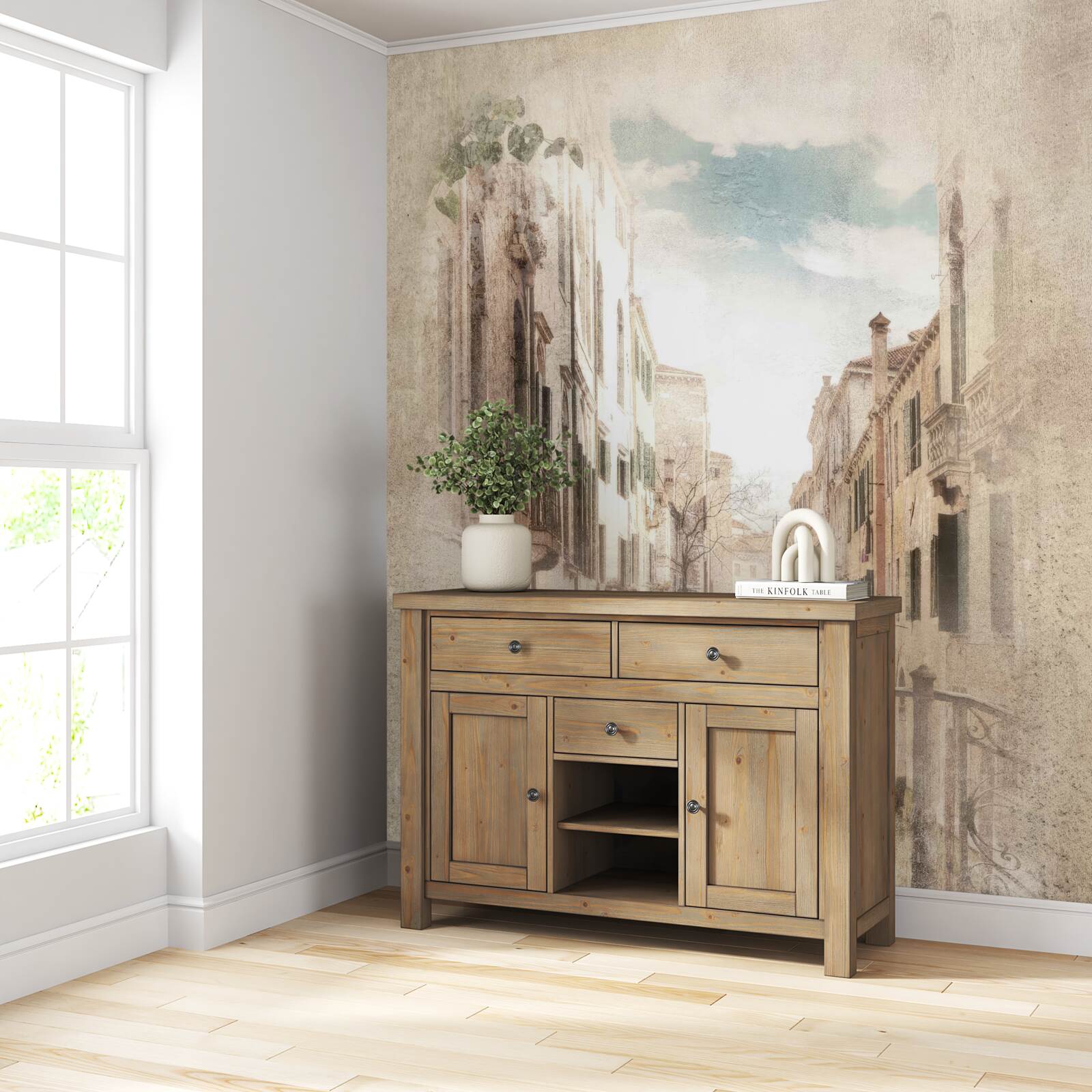 Fotobehang panorama vanaf het balkon