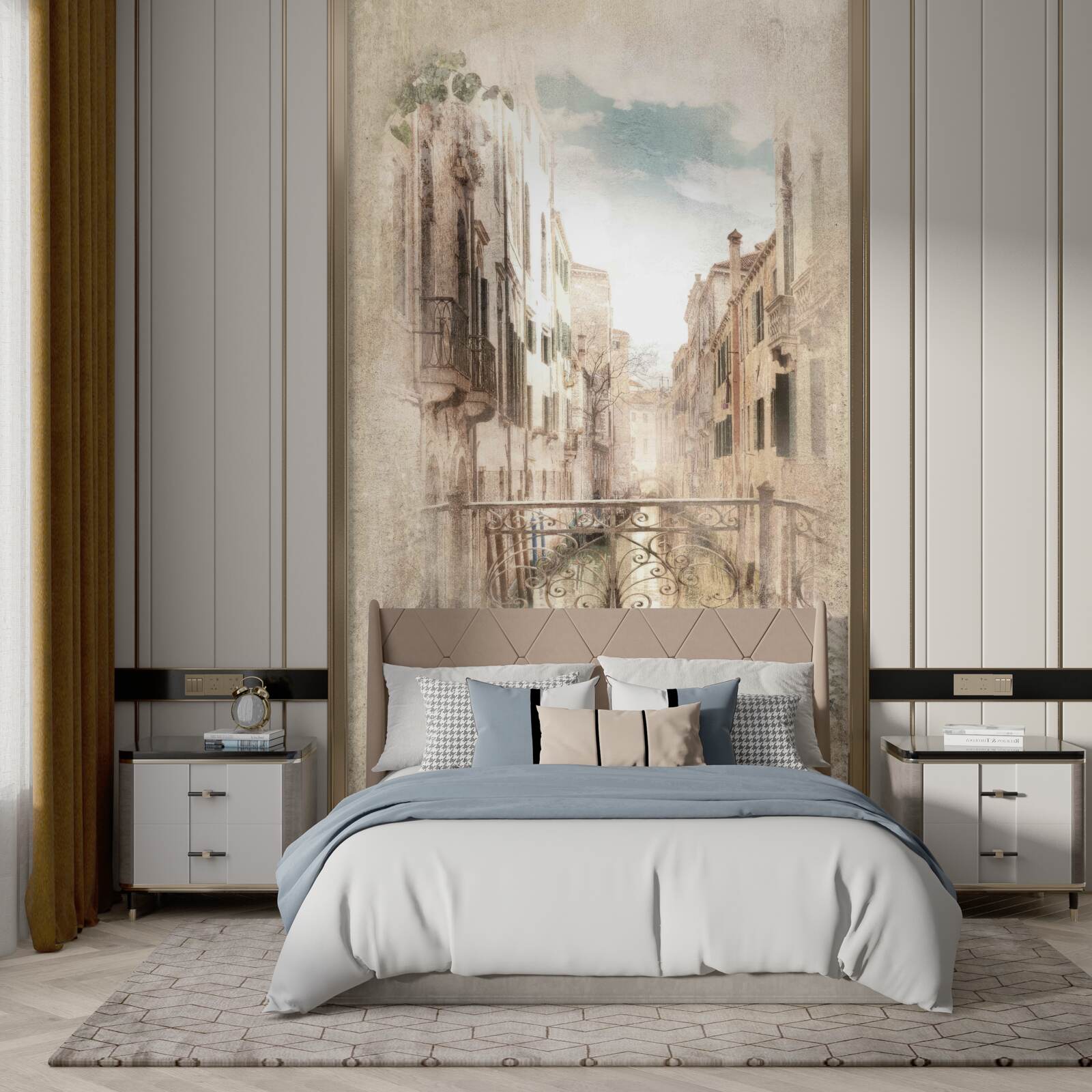 Fotobehang panorama vanaf het balkon