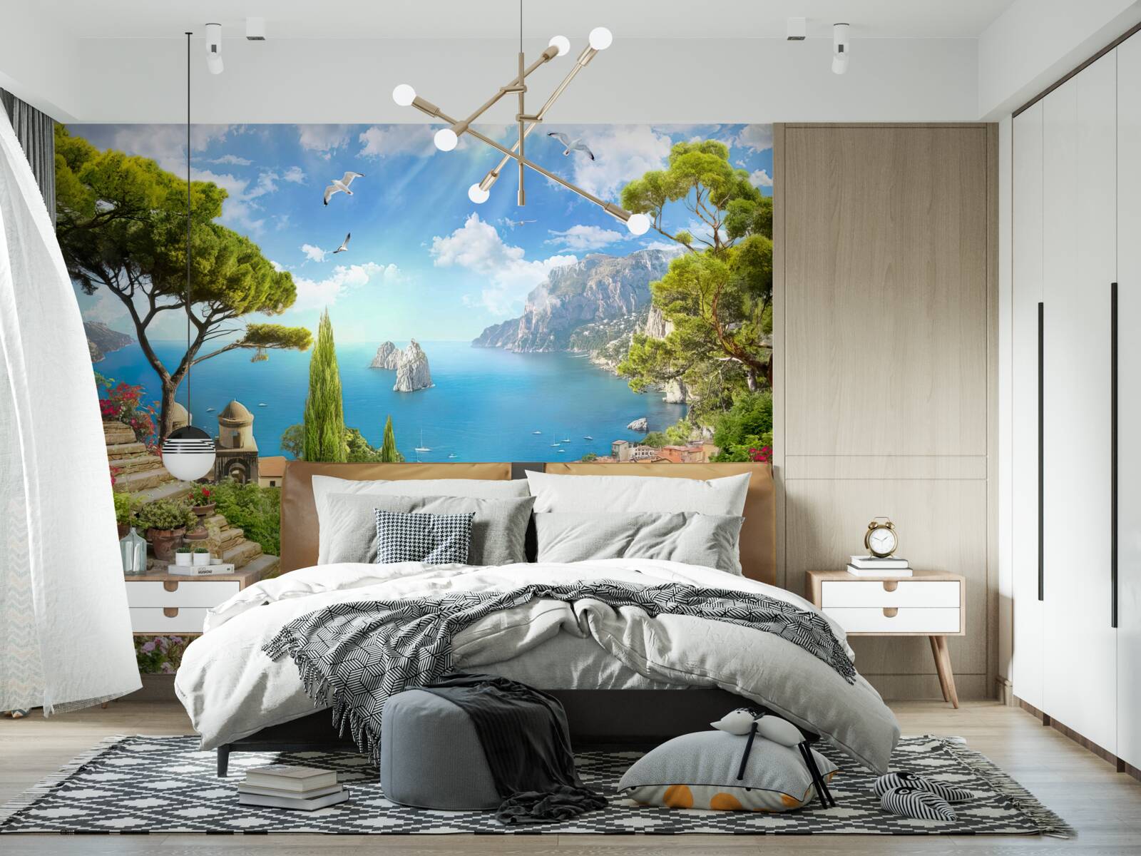 Fotobehang pad door groen struikgewas