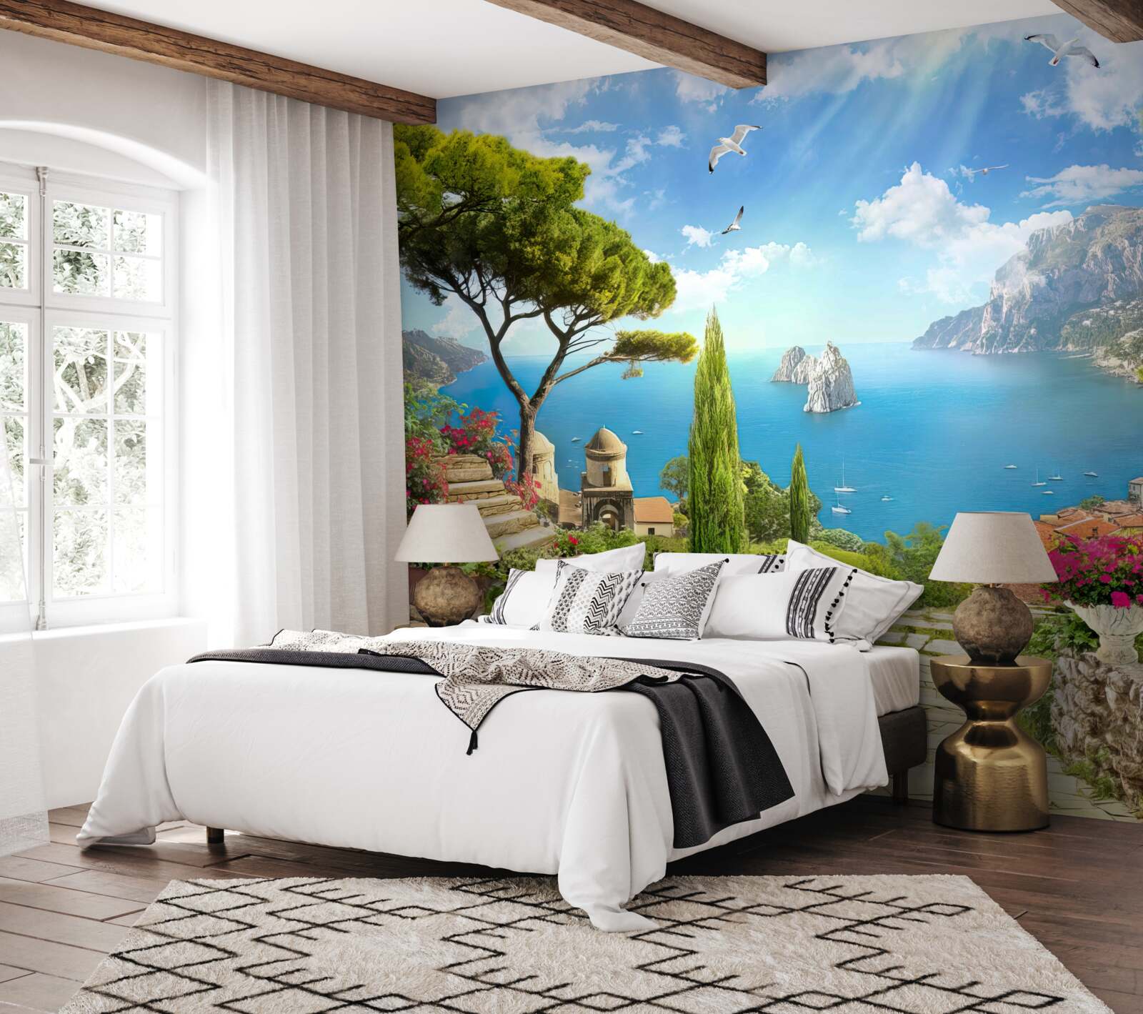 Fotobehang pad door groen struikgewas