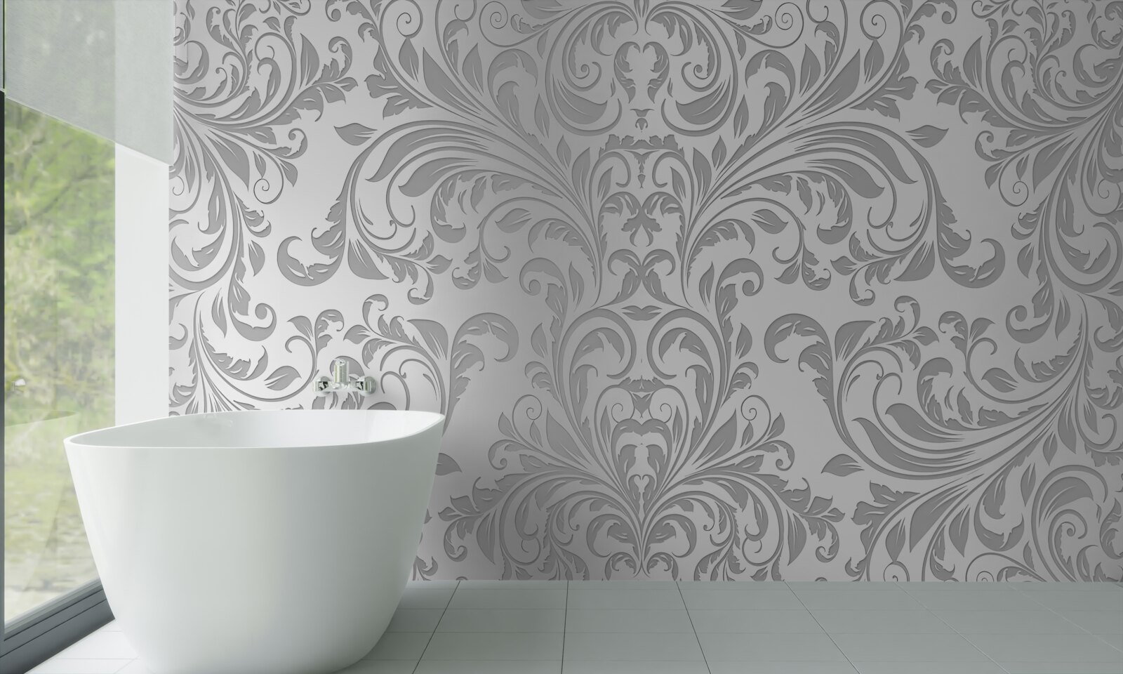 Fotobehang behang met grijze wervelpatronen