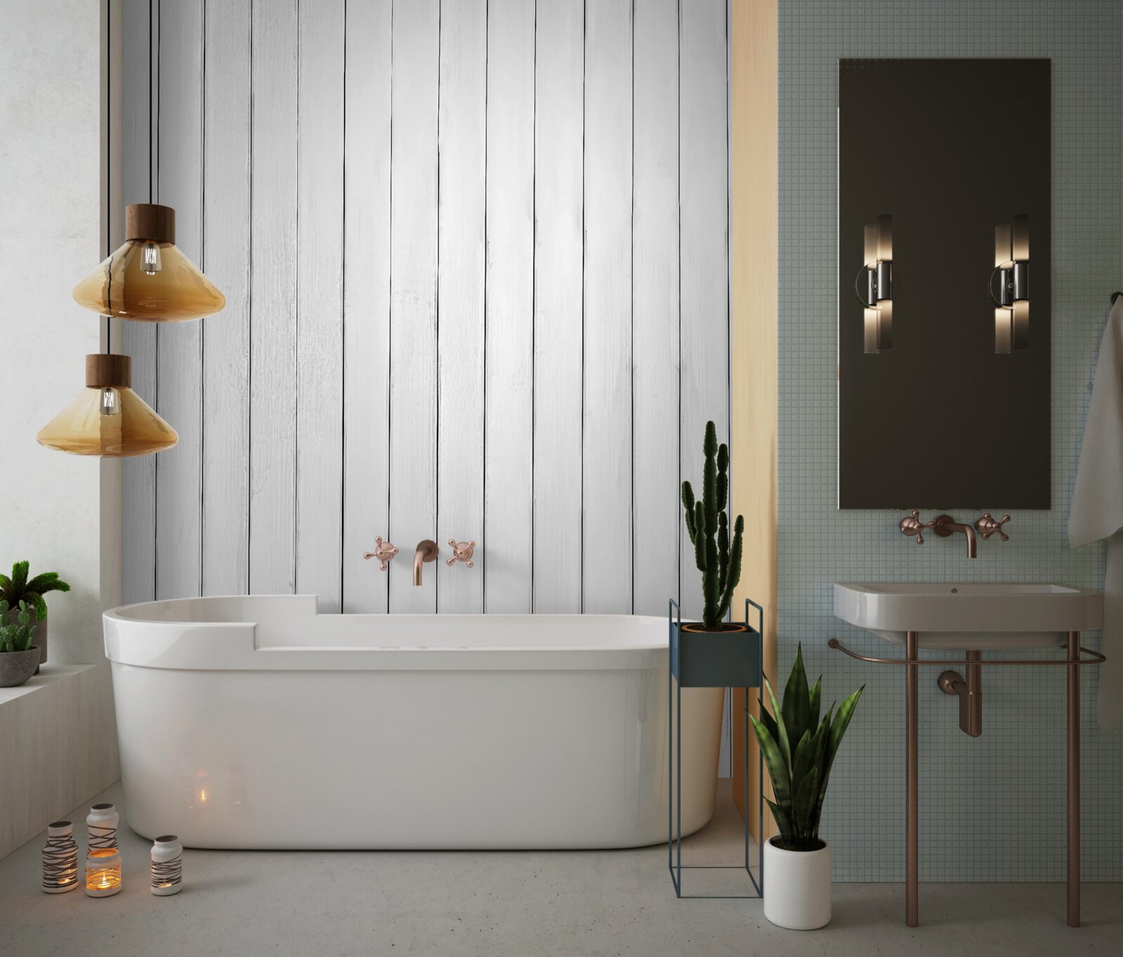 Fotobehang wit houten hek