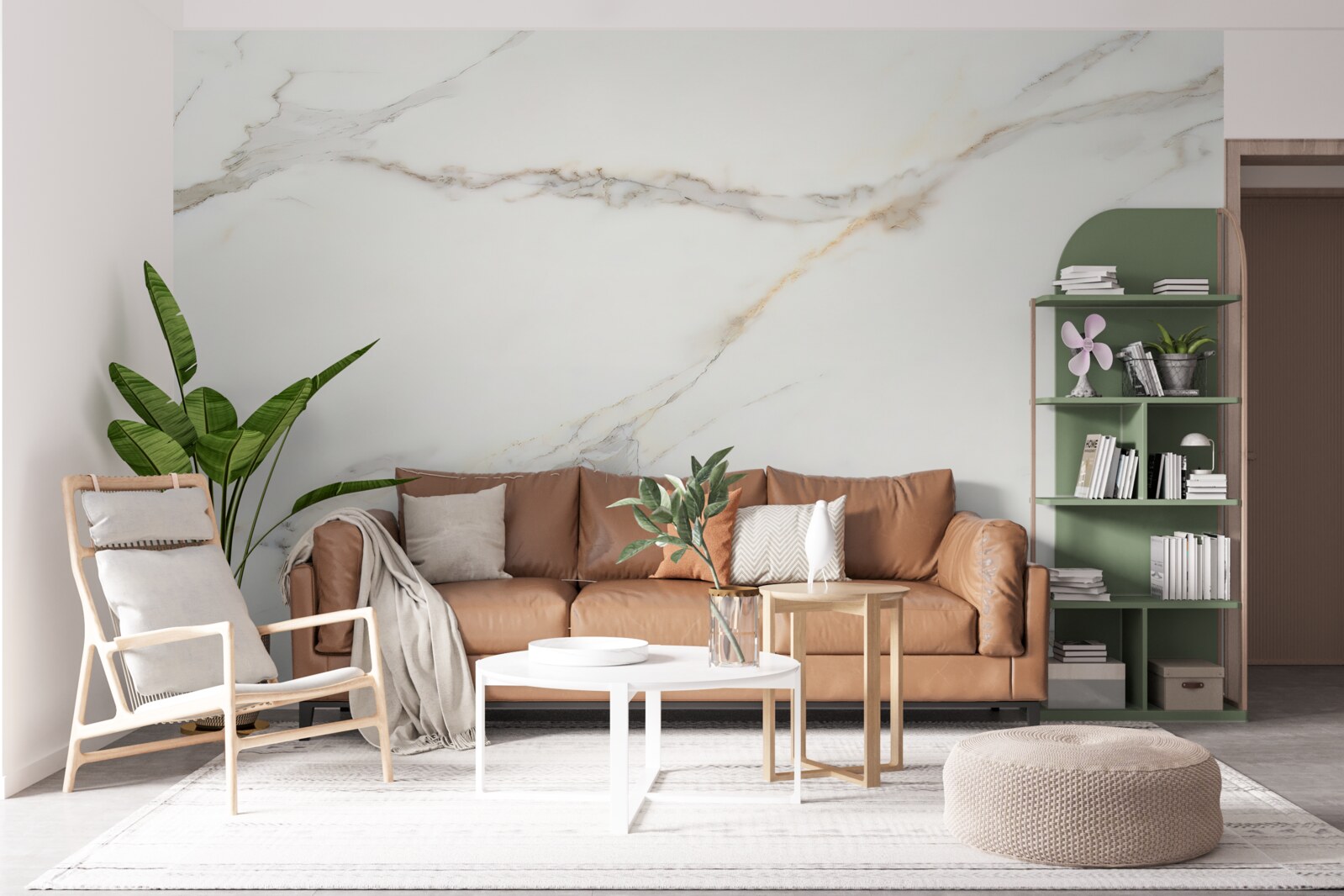 Fotobehang licht marmer met patronen