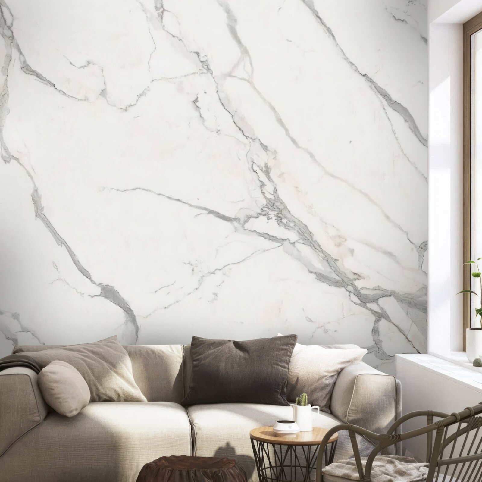 Fotobehang witte achtergrond doorkruist met grijze lijnen