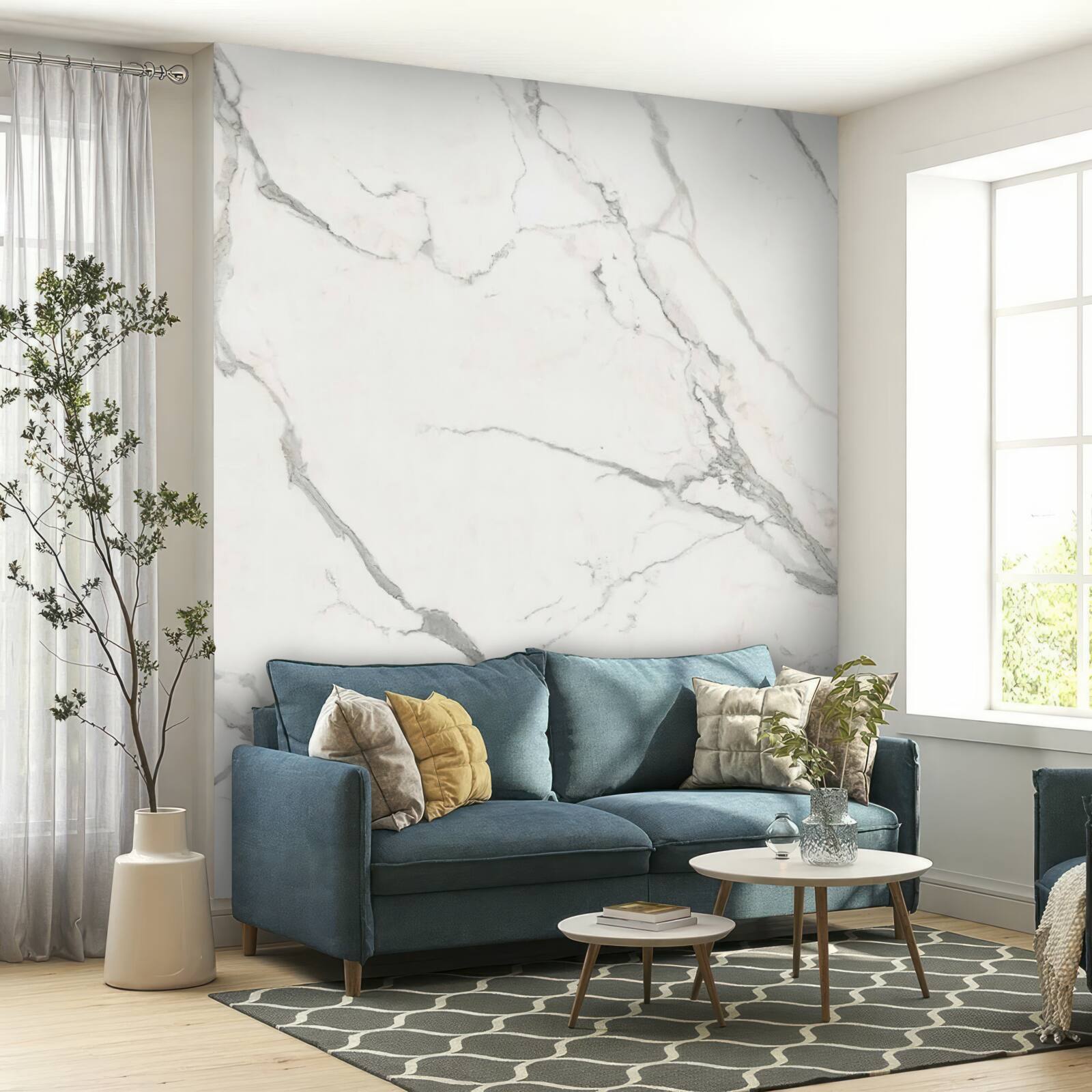 Fotobehang witte achtergrond doorkruist met grijze lijnen