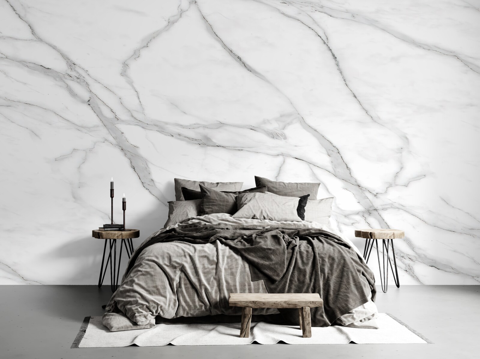 Fotobehang lichtgrijs gestreepte muur