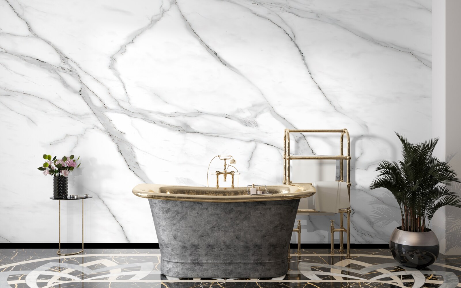 Fotobehang lichtgrijs gestreepte muur