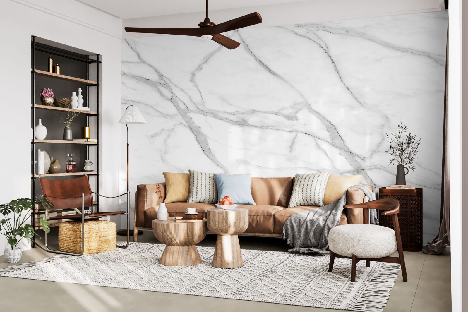 Fotobehang lichtgrijs gestreepte muur