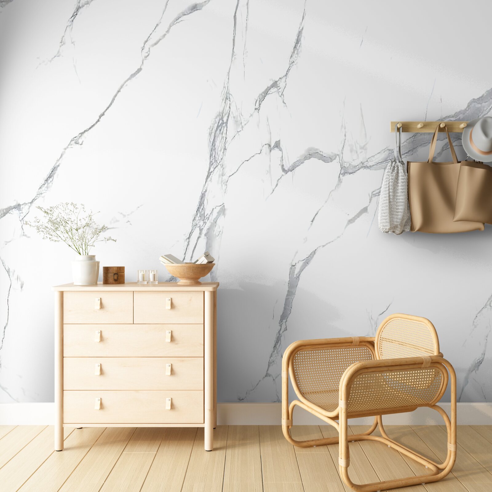 Fotobehang wit gestreepte achtergrond