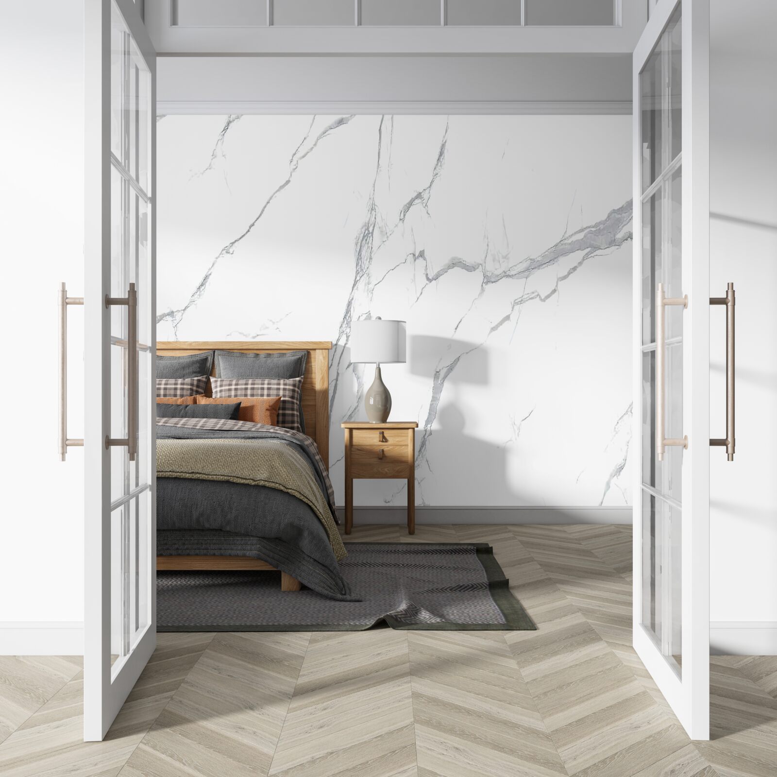 Fotobehang wit gestreepte achtergrond