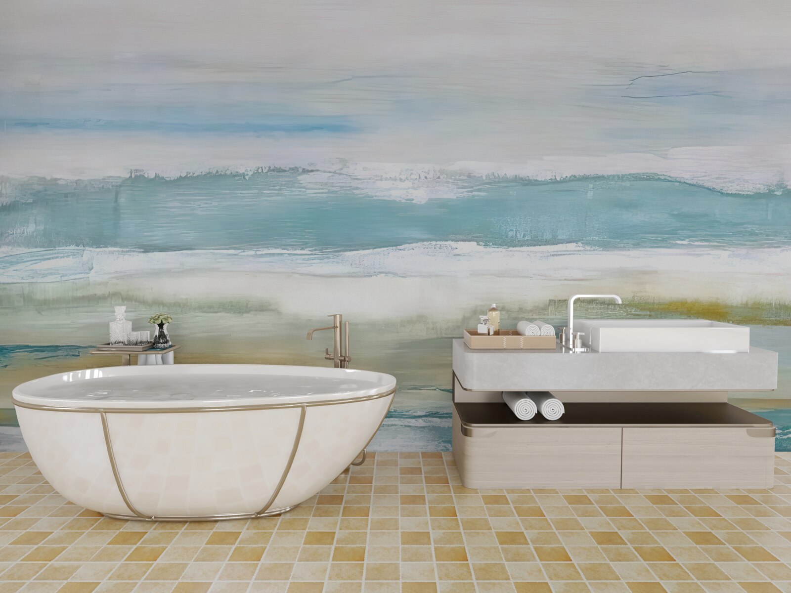 Fotobehang veelkleurige abstracte strepen