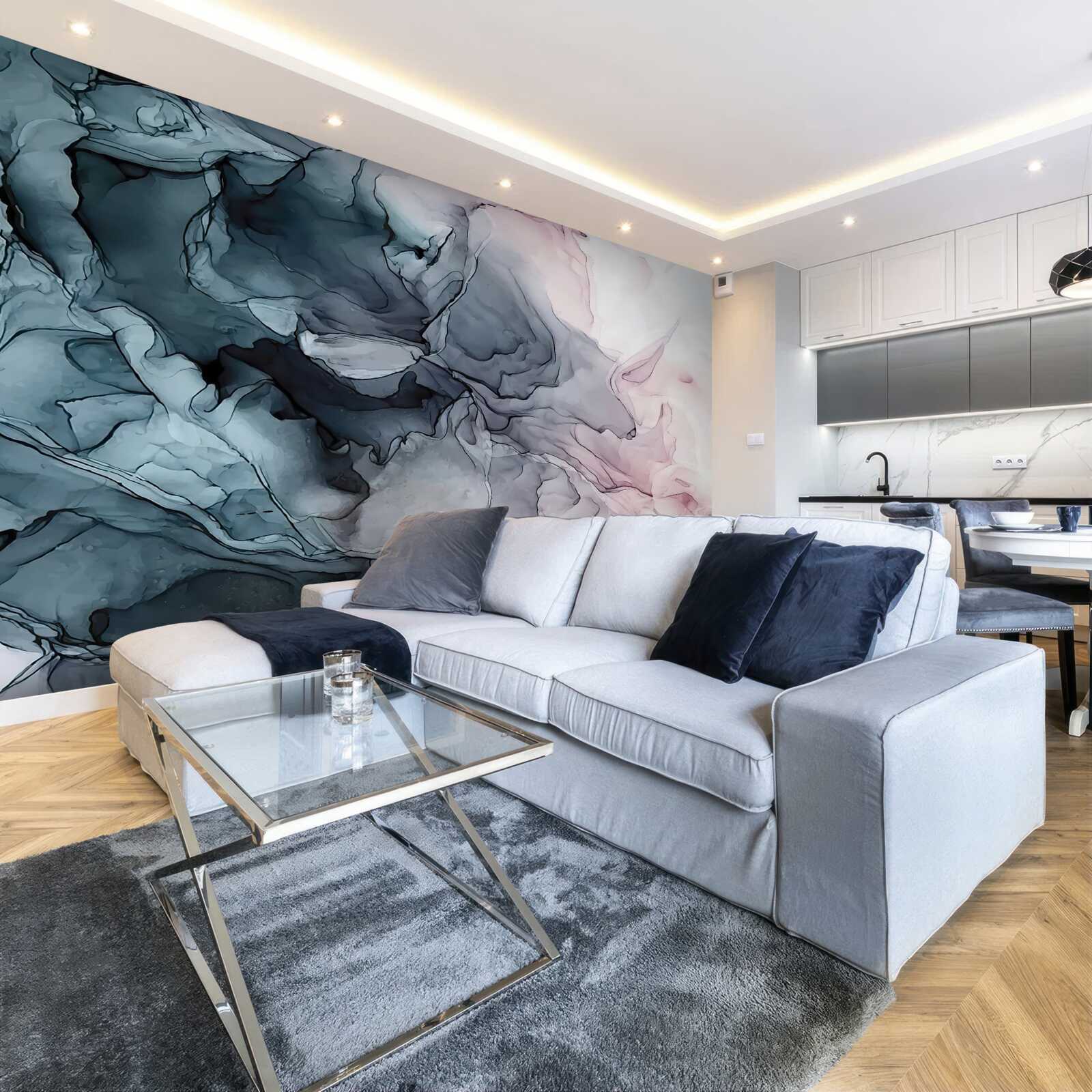 Fotobehang veelkleurige aquarelmarkeringen