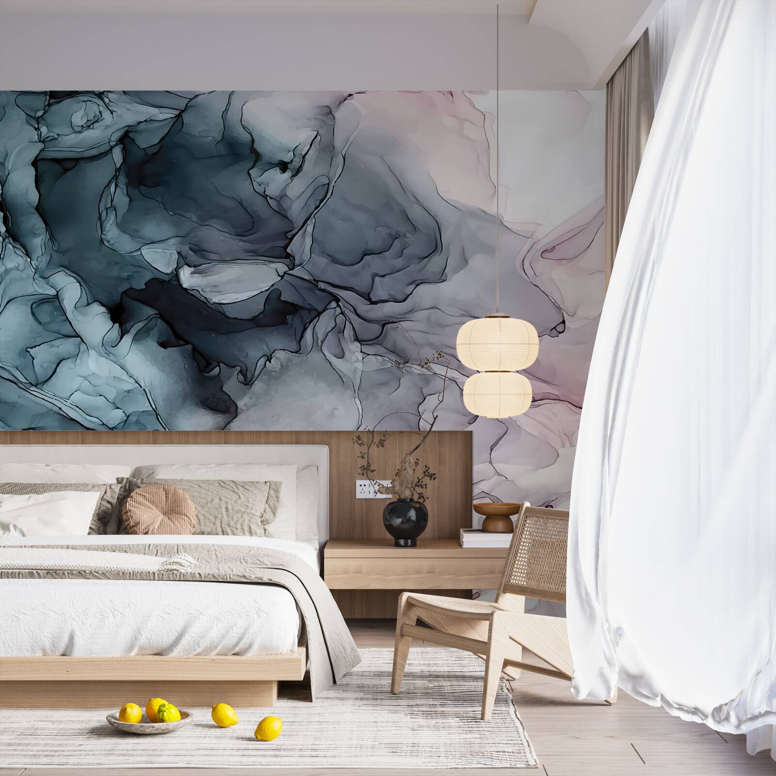 Fotobehang veelkleurige aquarelmarkeringen