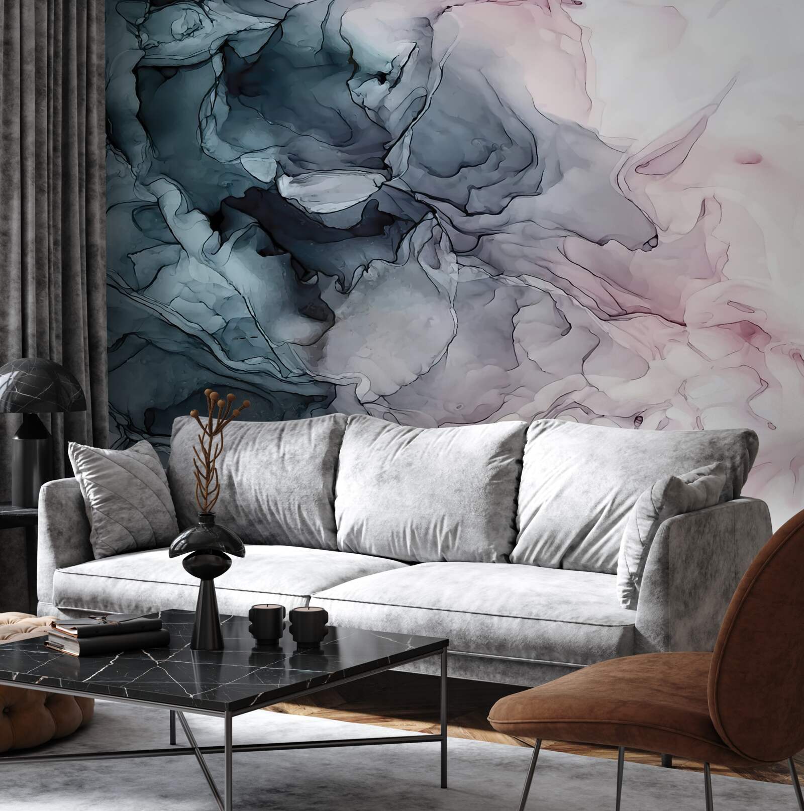 Fotobehang veelkleurige aquarelmarkeringen