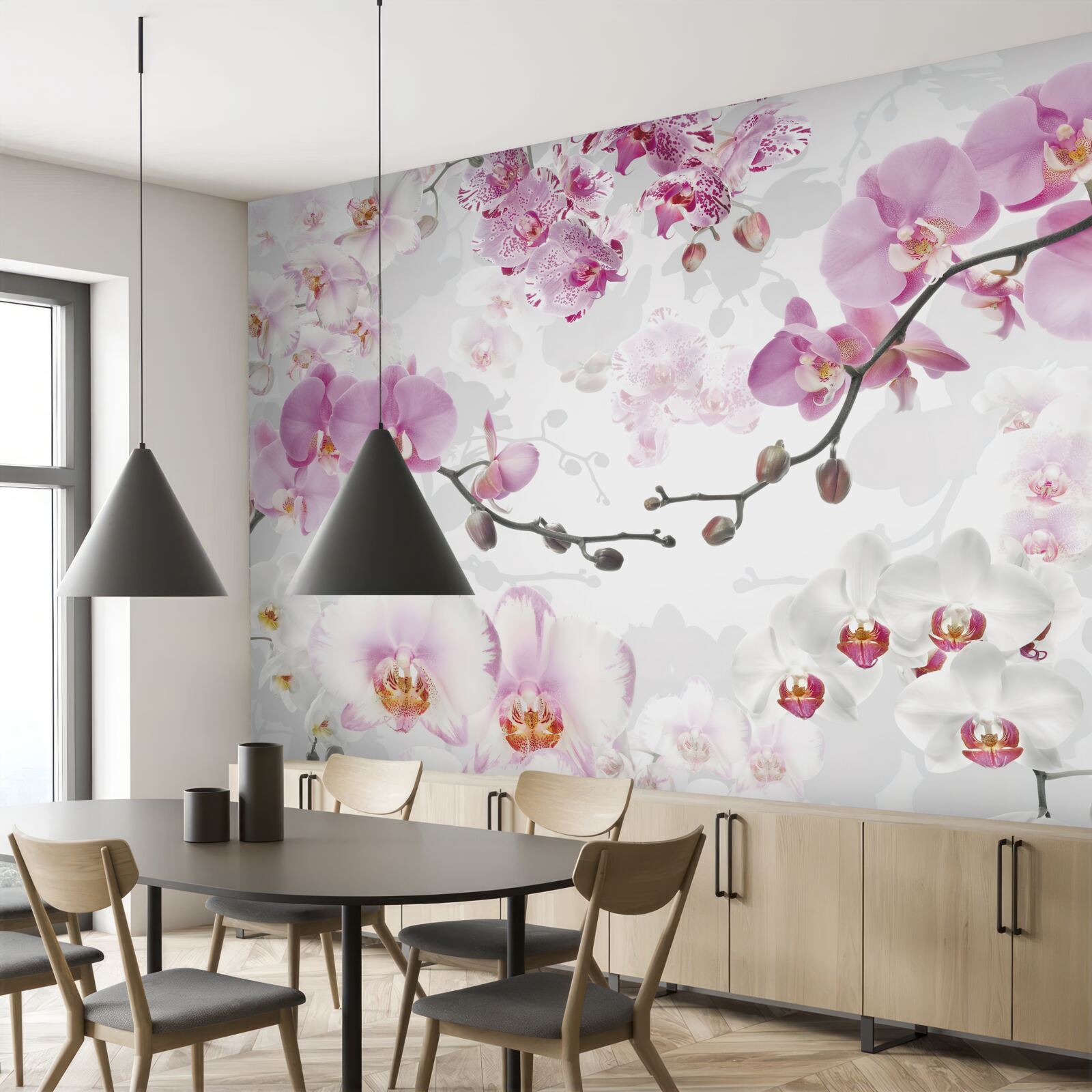 Fotobehang orchideeën takken