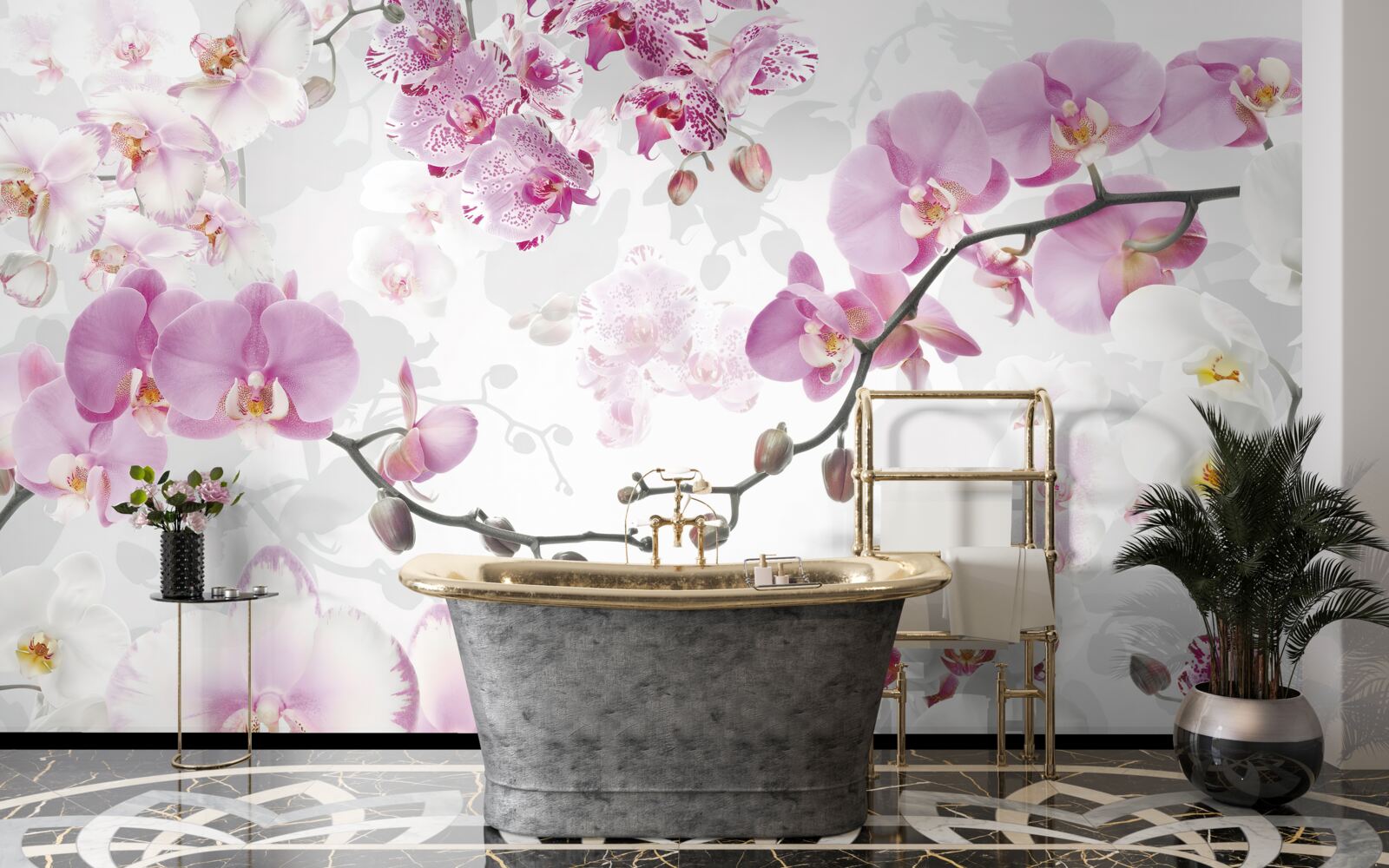 Fotobehang orchideeën takken